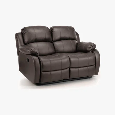 Dunelm Anton Bonded Leather Reclining 2 Seater Sofa Black