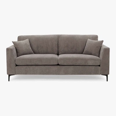 Dunelm Edison Velvet 3 Seater Sofa - Grey Grey