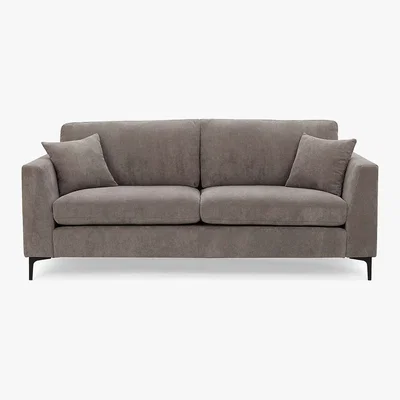 Dunelm Edison Velvet 3 Seater Sofa - Grey Grey