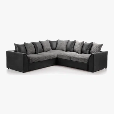 Dunelm Byron Large Corner Sofa Black