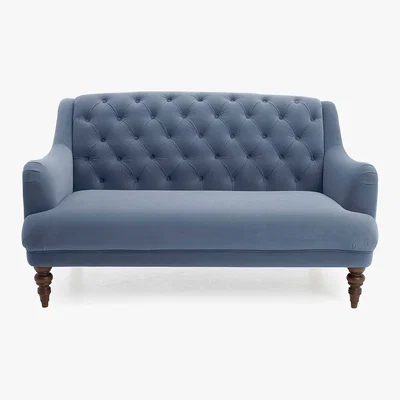 Dunelm Natalia Velvet 2 Seater Sofa Blue