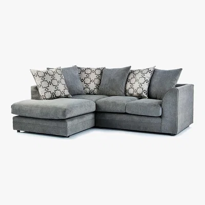 Dunelm Washington Left Hand Fabric Corner Sofa Grey
