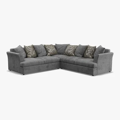 Dunelm Mellors Chenille Corner Sofa Pewter