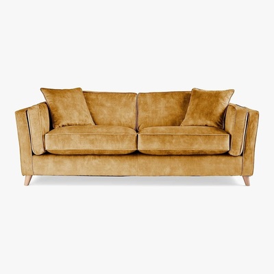 Dunelm Arabella Medium Sofa Slub Velvet Slub Velvet Mustard