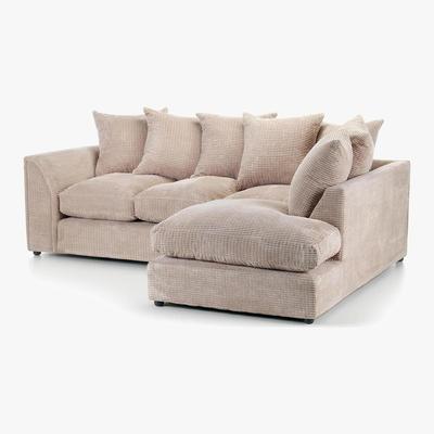 Dunelm Denver Mink Right Hand Corner Sofa Cream