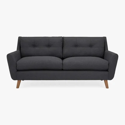 Dunelm Halston Fabric 3 Seater Sofa Black