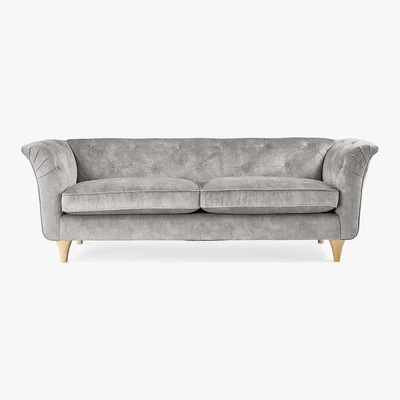 Dunelm Jaipur Medium Sofa Slub Velvet Slub Velvet Cement