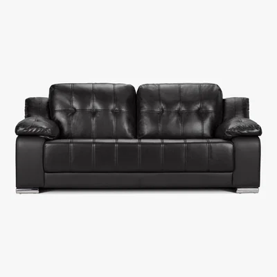 Dunelm Coco 3 Seater Leather Sofa Black