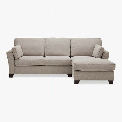 Dunelm Grayson Right Hand Corner Chaise Sofa Brown