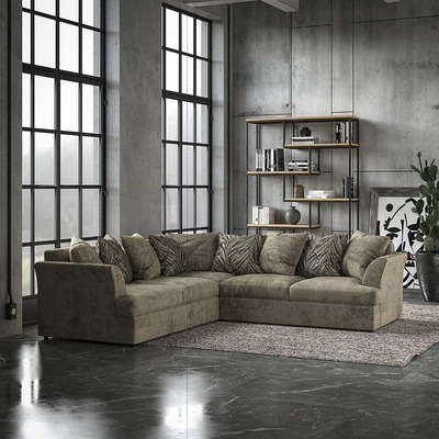Dunelm Mellors Chenille Corner Sofa Stone
