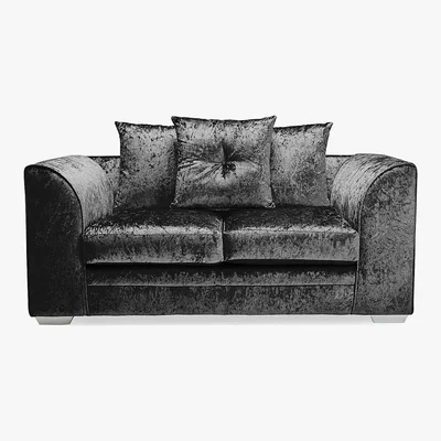 Dunelm Michigan Crushed Velvet 2 Seater Sofa Black