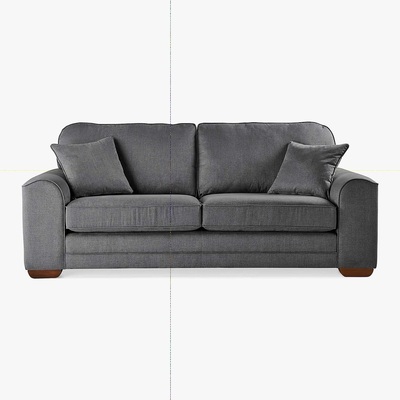 Dunelm Morello Medium Sofa Brushed Plain Fabric Brushed Plain Pewter