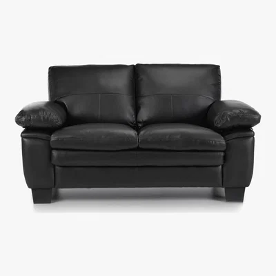 Dunelm Texas 2 Seater Bonded Leather Sofa Black