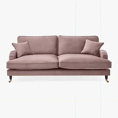 Dunelm Rupert 4 Seater Velvet Sofa Blush (Pink)
