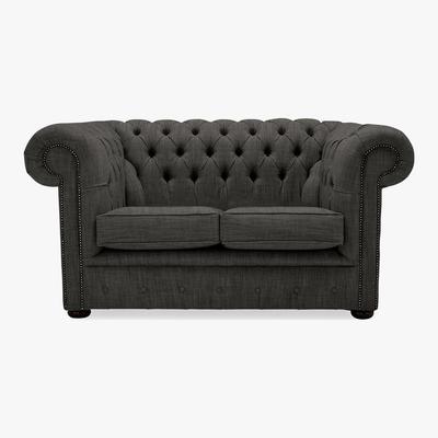 Dunelm Belvedere Chesterfield 2 Seater Wool Sofa Charcoal