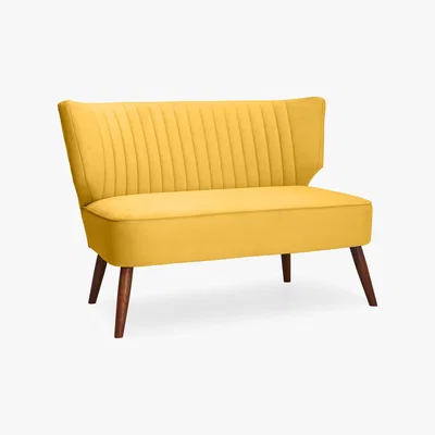 Dunelm Eva 2 Seater Cocktail Sofa - Yellow Yellow