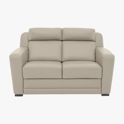 Furniture Village Nicoletti - Matera 2 Seater Leather Static Sofa with Box Arm - Beige
