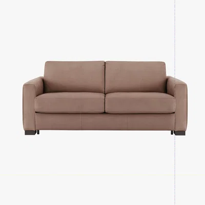 Furniture Village Nicoletti - Alcova 3 Seater Fabric Sofa Bed with Box Arms - Brown