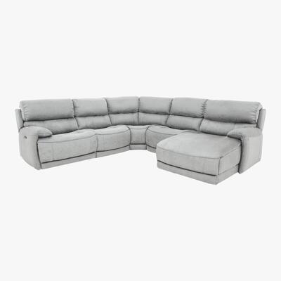 Furniture Village Link Fabric Corner Chaise Power Sofa - Blue