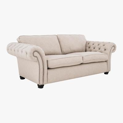 Furniture Village Lanesborough 4 Seater Classic Back Fabric Sofa - Beige - By Furniture Village