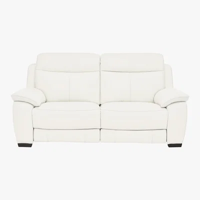 Furniture Village Starlight Express 2 Seater Leather Recliner Sofa - White- World of Leather