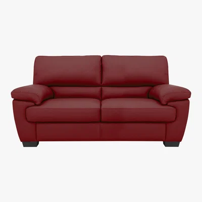 Furniture Village Lazio 2 Seater Leather Sofa - Red