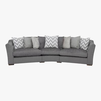 Furniture Village Devine Curved Pillow Back Fabric Sofa