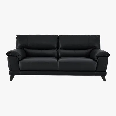 Furniture Village World of Leather - Pacific 3 Seater Leather Sofa - Black