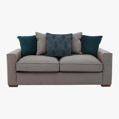 Furniture Village Comfi 3 Seater Pillow Back Fabric Sofa - Grey - By Furniture Village