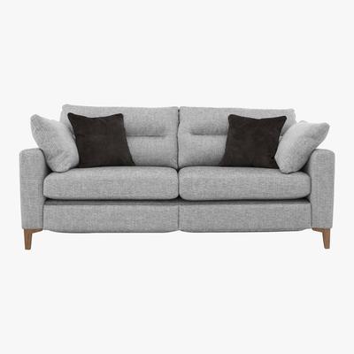Furniture Village Uniqa 3 Seater Fabric Power Recliner Sofa - Beige - By Furniture Village