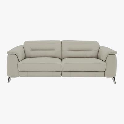 Furniture Village Sanza 3 Seater Leather Sofa - Grey- World of Leather