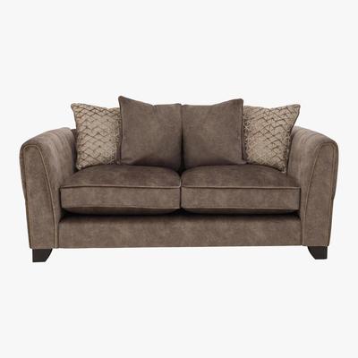 Furniture Village Ariana 2 Seater Pillow Back Fabric Sofa - Brown - By Furniture Village