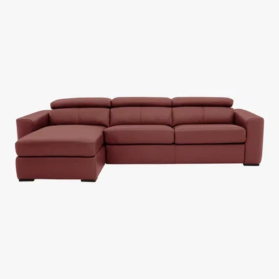 Furniture Village Infinity Leather Corner Chaise Sofa with Storage - Red- World of Leather