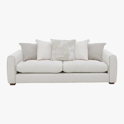 Furniture Village Kamille 4 Seater Fabric Pillow Back Sofa - White - By Furniture Village