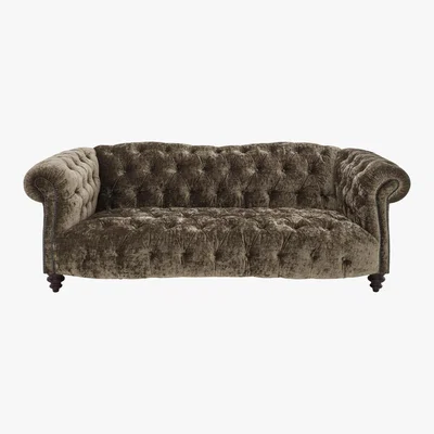 Furniture Village Tetrad - Southwood 3 Seater Velvet Sofa - Brown