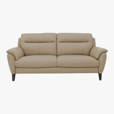 Furniture Village World of Leather - Mercury 3 Seater Leather Sofa - Beige