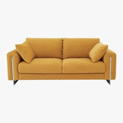 Furniture Village Sofisticat 2 Seater Classic Back Fabric Sofa - Yellow