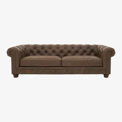 Furniture Village Alexander and James - Camden Collection Brixton 4 Seater Leather Sofa - Brown