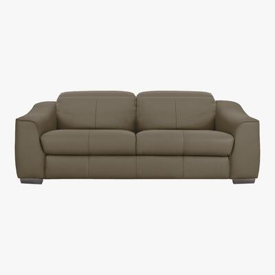 Furniture Village Xavier 3 Seater Leather Power Recliner Sofa with Power Headrests - Grey- World of Leather
