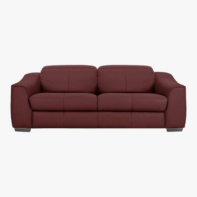 Furniture Village Xavier 3 Seater Leather Power Recliner Sofa with Power Headrests - Red- World of Leather