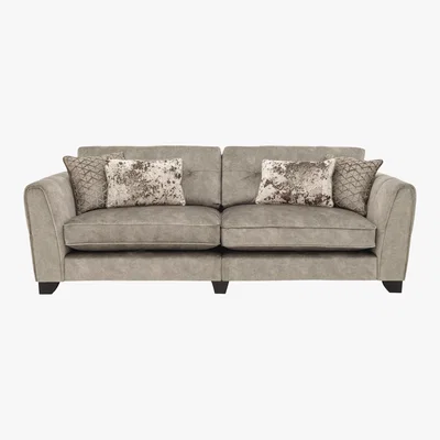 Furniture Village Ariana 4 Seater Classic Back Fabric Sofa - Beige