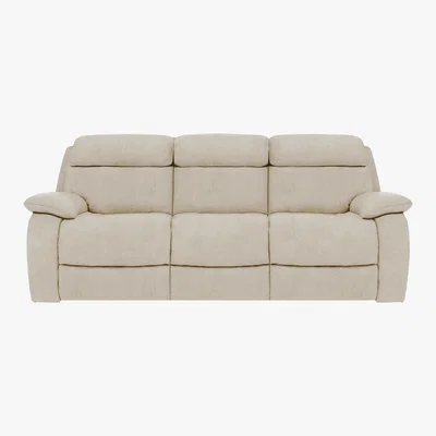 Furniture Village Moreno 3 Seater Fabric Manual Recliner Sofa - Beige - By Furniture Village