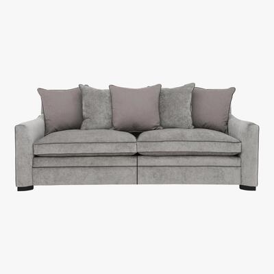 Furniture Village Duresta - The Prestige Collection Bayswater 4 Seater Fabric Split Scatter Back Sofa - Grey
