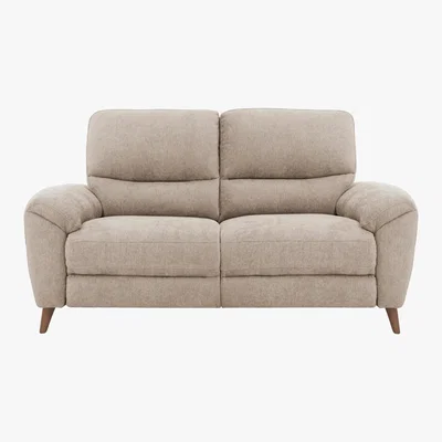 Furniture Village Silverstone 2 Seater Fabric Power Recliner Sofa - Beige - By Furniture Village