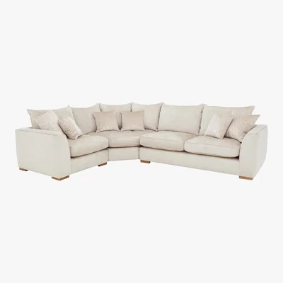 Furniture Village Lush Classic Back Fabric Corner Sofa - Cream