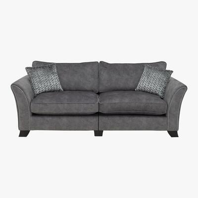 Furniture Village Amora 4 Seater Fabric Split Classic Back Sofa - Grey