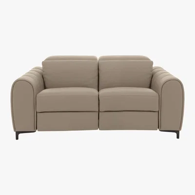 Furniture Village Nicoletti - Azzurro 2 Seater Leather Power Recliner Sofa - Beige