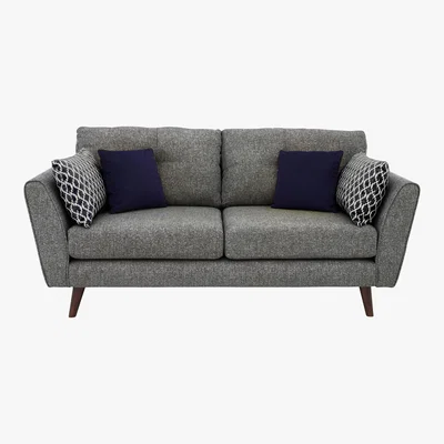 Furniture Village Connection 3 Seater Classic Back Fabric Sofa - Grey