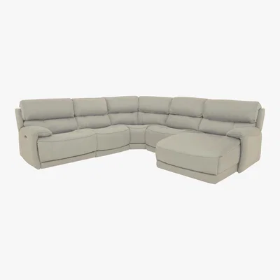 Furniture Village Link Leather Corner Chaise Power Sofa
