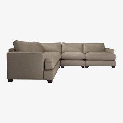 Furniture Village The Lounge Co. - Lorrie Large Leather Corner Sofa - Grey